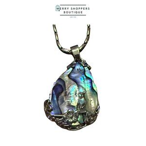 Silver abalone necklace